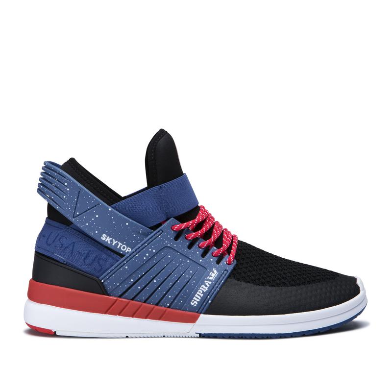 Buty Supra SKYTOP V - Sneakersy Wysokie Męskie - Czarne / Niebieskie (WLGC-57098)